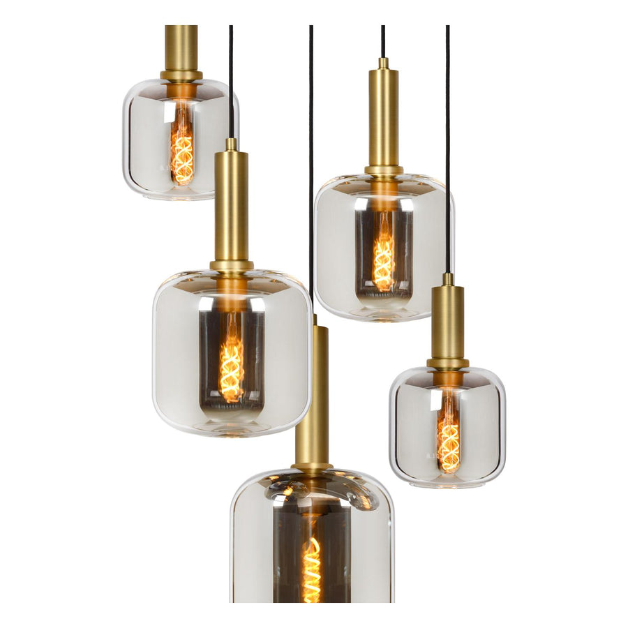 Lucide JOANET hanglamp Ø 66 cm, 2 × E27, rookgrijs