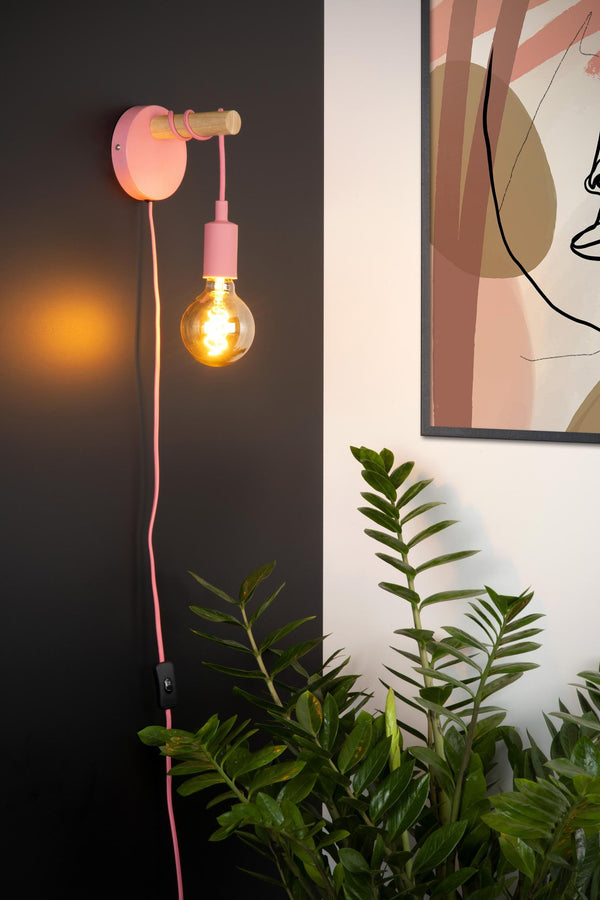 Lucide POLA wandlamp Ø 12 cm, E27, roze