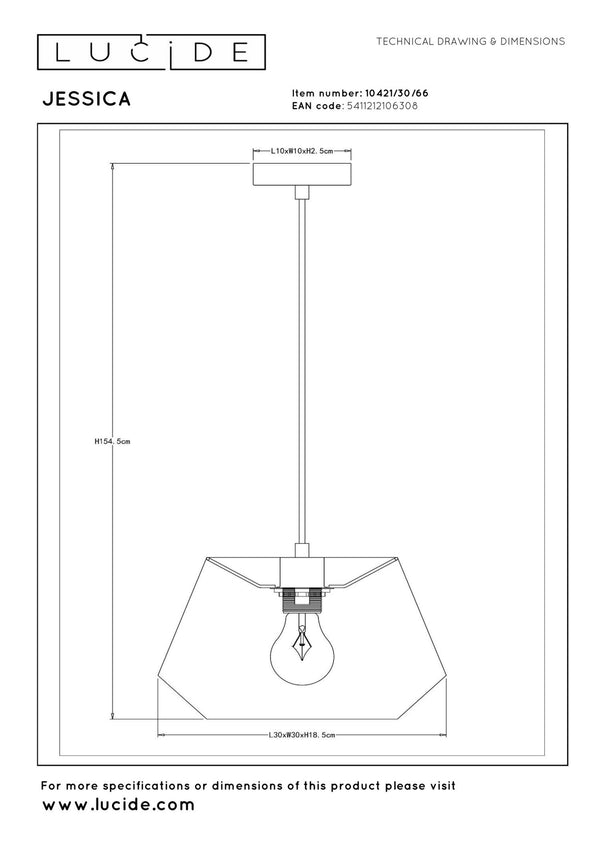 Lucide JESSICA hanglamp Ø 30 cm, E27, roze
