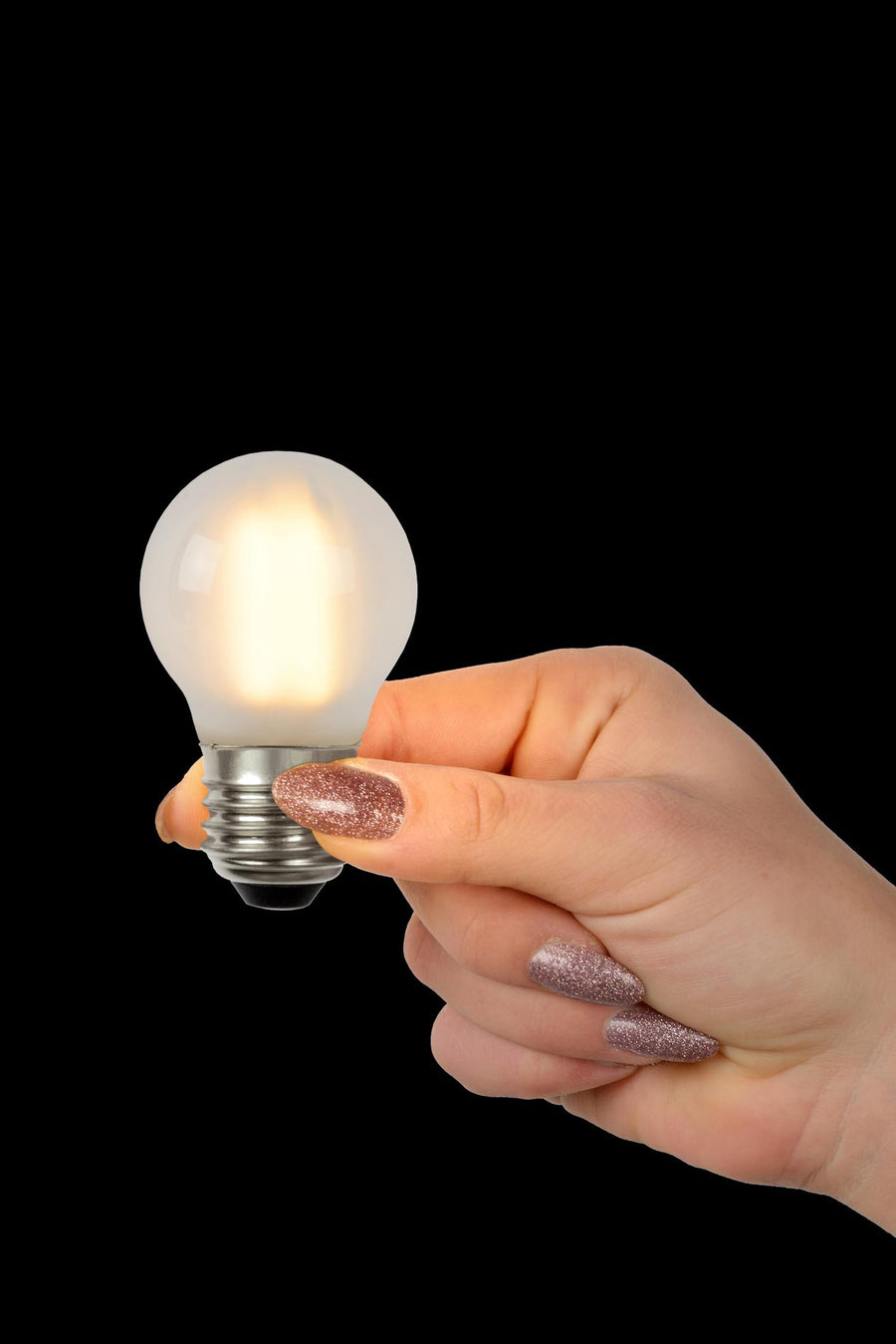 Lucide G45 dimbare LED-filamentlamp E27 Ø 4,5 cm, 4 W, 2700 K, matglas