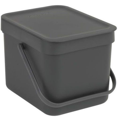 Afvalemmer Sort & Go 6 ltr,  Dark Grey