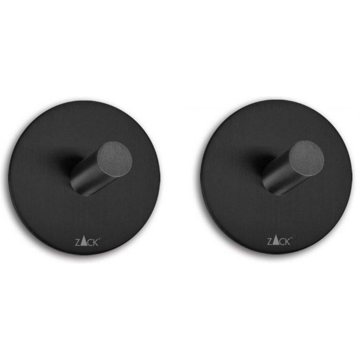 Duplo Handdoekhaken, Set/2, Rond,  4,5 Cm, Zwart