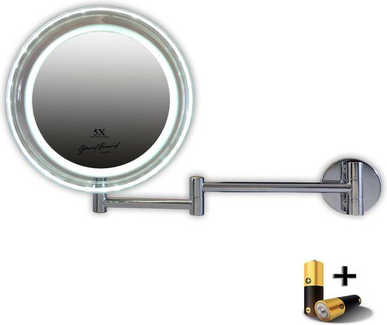 Wandspiegel LED 19,5 cm, 5x incl. batterij