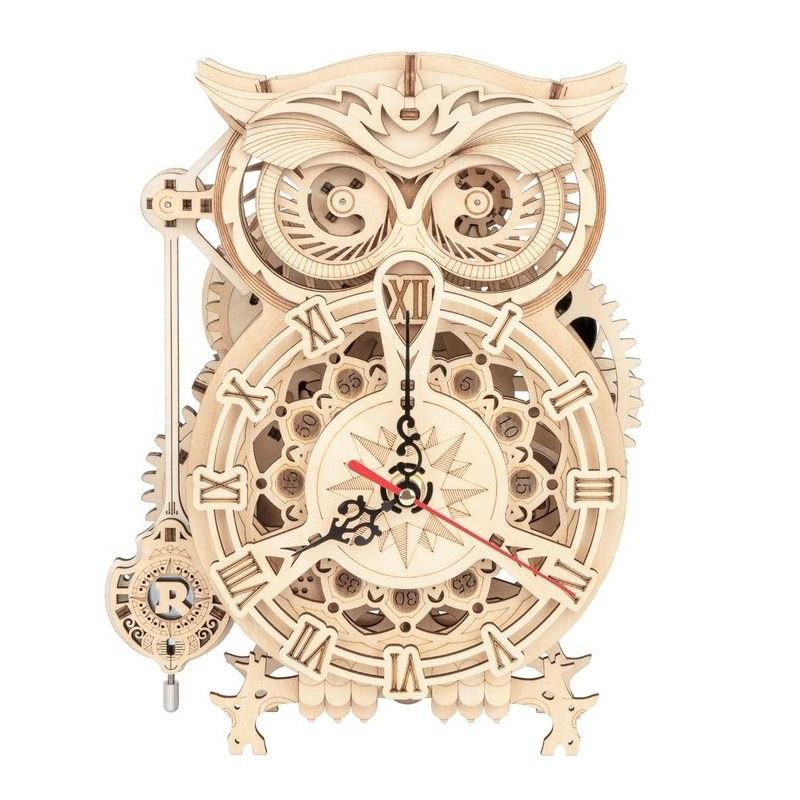 Robotime Owl Clock nieuw