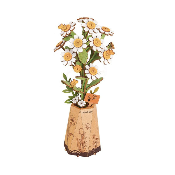 Houten Bloem Kamille