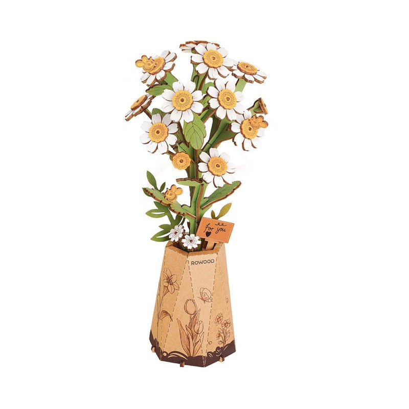 Houten Bloem Kamille