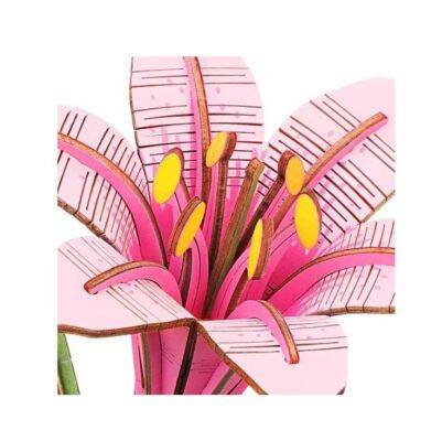 Houten Bloem Pink Lily