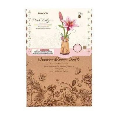Houten Bloem Pink Lily