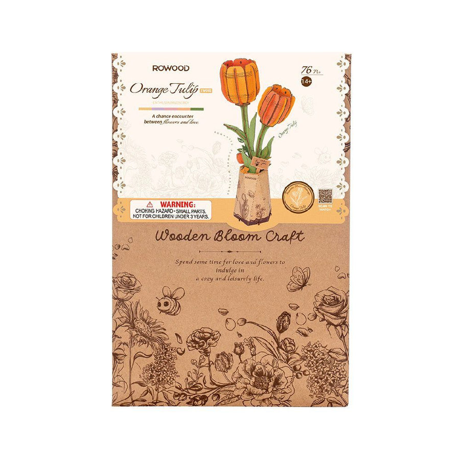 Houten Bloem Orange Tulip