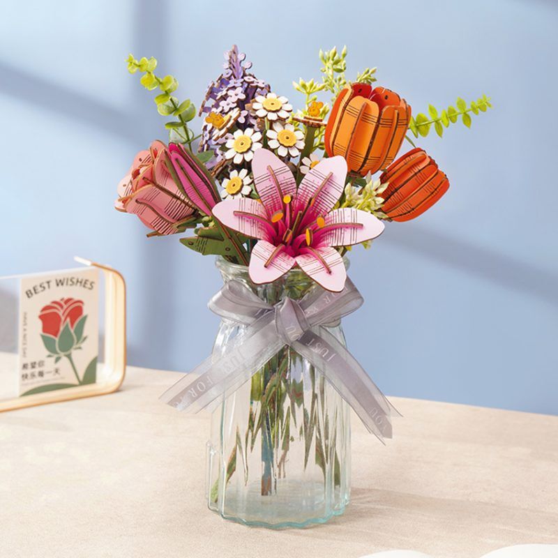 Houten Bloem Orange Tulip