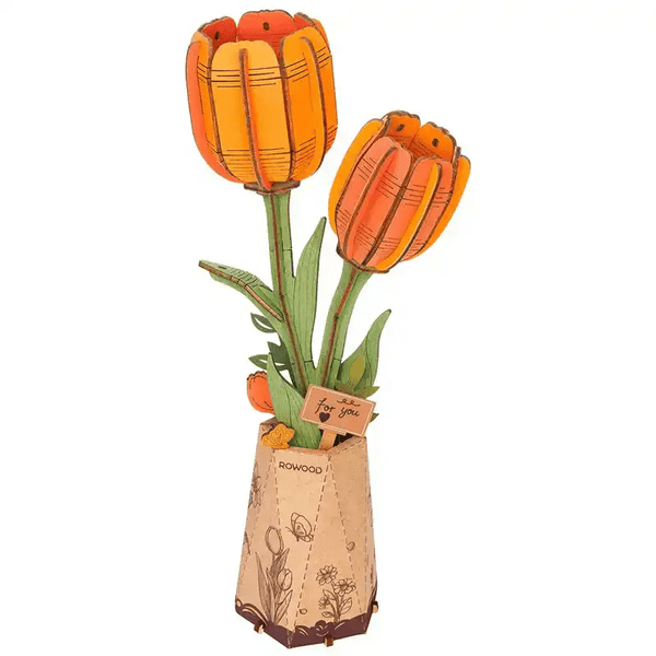 Houten Bloem Orange Tulip