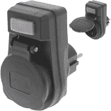 Stekker ra schak lamp 10/16a ip44  zwart