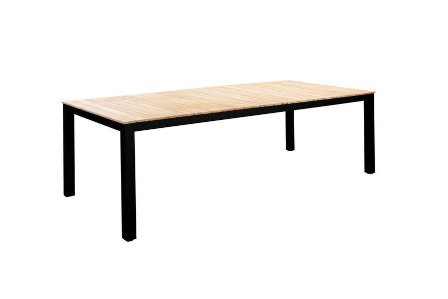 Arashi dining table 220x100cm. alu black/teak