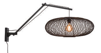 Wandlamp Cango zw/kap zwart, L