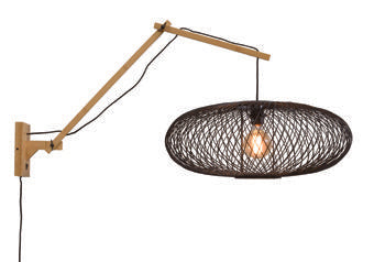 Wandlamp Cango nat/kap zwart, L