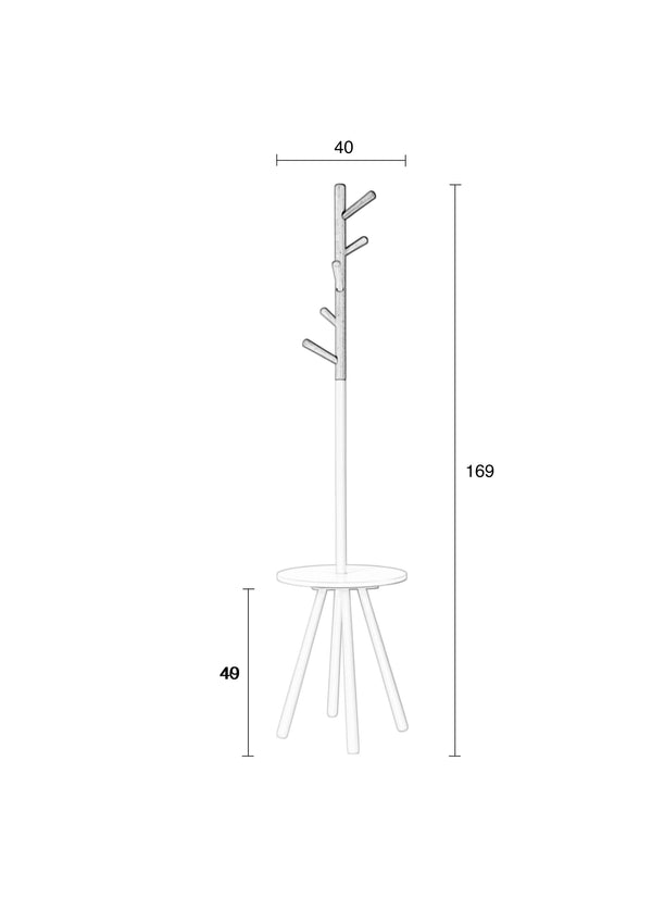 Kapstokrek Tafel Tree Wit