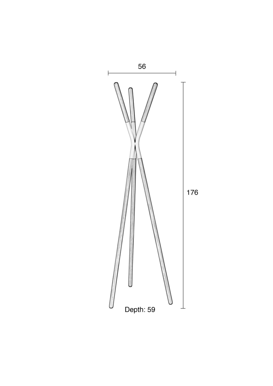 Pinnacle driepoot kapstok staand wit