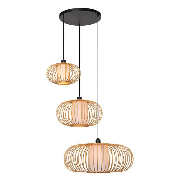 Lucide THULINE hanglamp E27, lichte houtlook