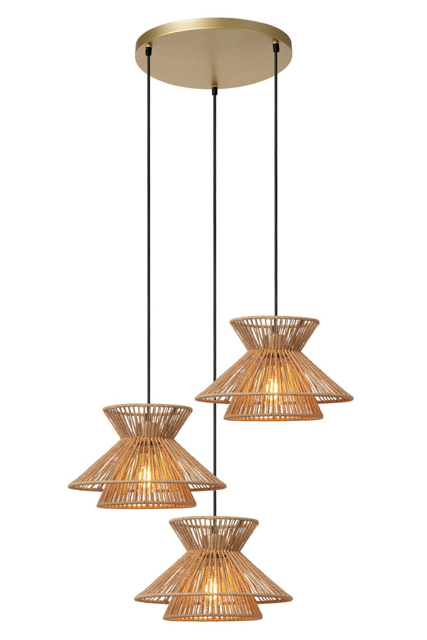 Lucide TASMAN hanglamp 3 × E27, naturel