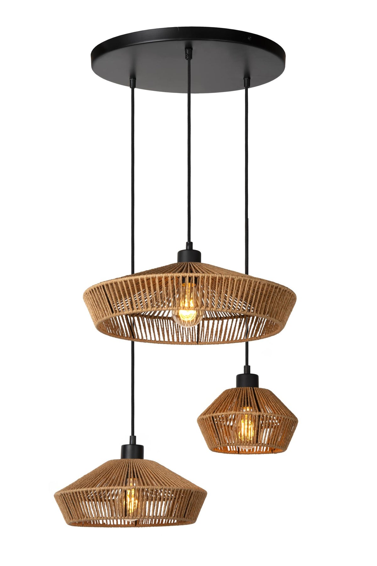 Lucide YUNKAI hanglamp Ø 60 cm, 3 × E27, naturel