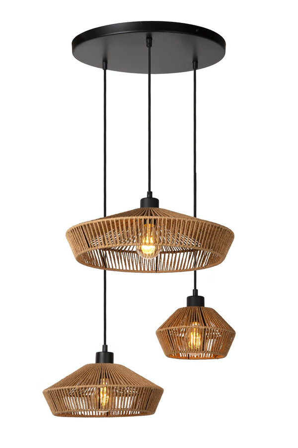 Lucide YUNKAI hanglamp Ø 60 cm, 3 × E27, naturel