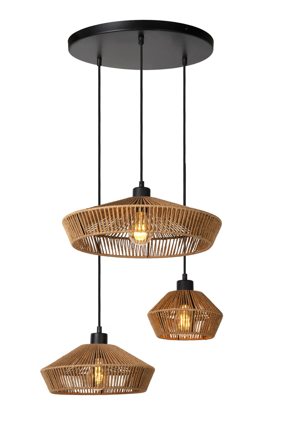 Lucide YUNKAI hanglamp Ø 60 cm, 3 × E27, naturel