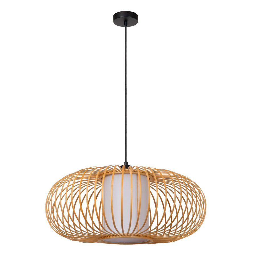 Lucide THULINE hanglamp Ø 60 cm, E27, lichte houtlook