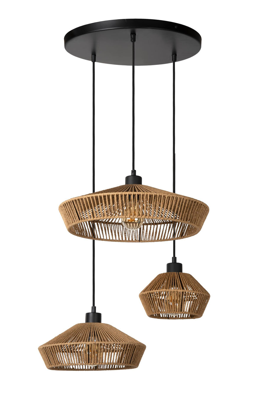 Lucide YUNKAI hanglamp Ø 60 cm, 3 × E27, naturel