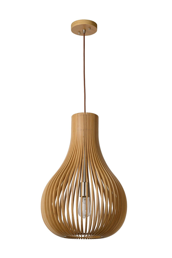 Lucide BODO hanglamp Ø 38 cm, E27, lichte houtlook