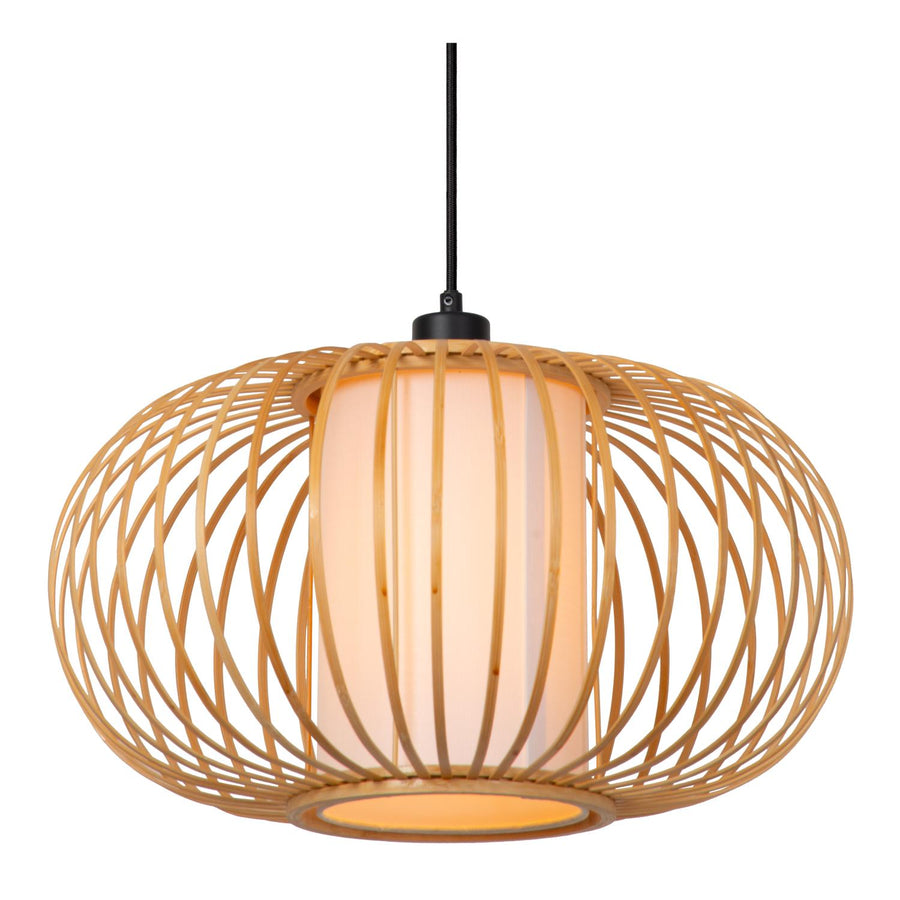 Lucide THULINE hanglamp Ø 45 cm, E27, lichte houtlook