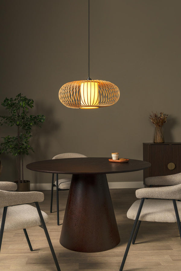 Lucide THULINE hanglamp Ø 60 cm, E27, lichte houtlook