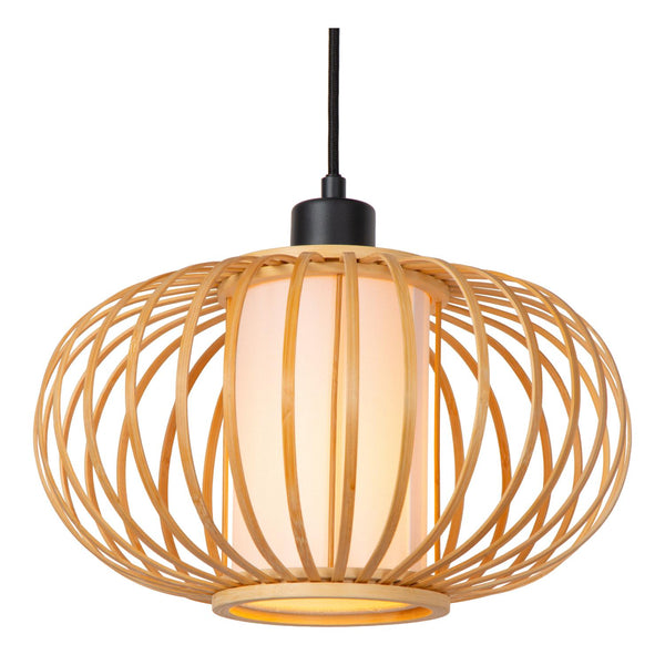 Lucide THULINE hanglamp E27, lichte houtlook