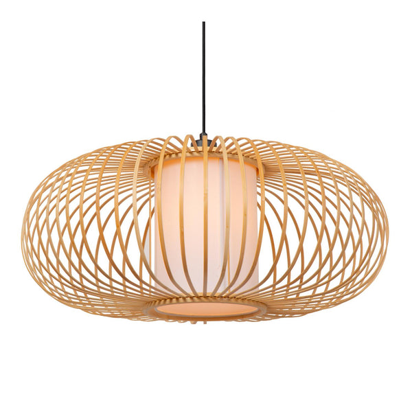 Lucide THULINE hanglamp Ø 60 cm, E27, lichte houtlook