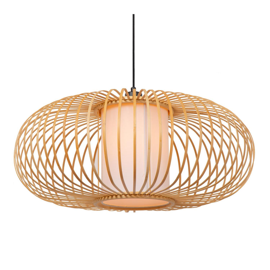 Lucide THULINE hanglamp Ø 60 cm, E27, lichte houtlook