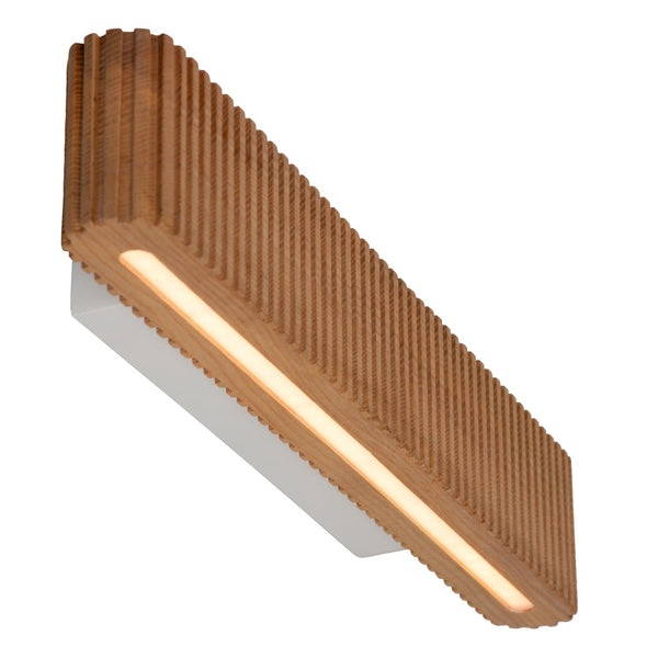 Lucide BANNISTER dimbare LED-wandlamp 2 × 7 W, 2200–3000 K, lichte houtlook