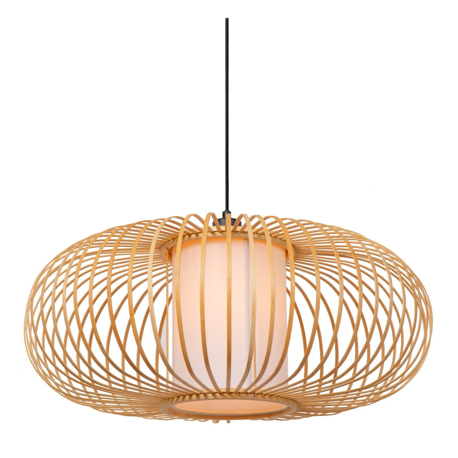 Lucide THULINE hanglamp E27, lichte houtlook