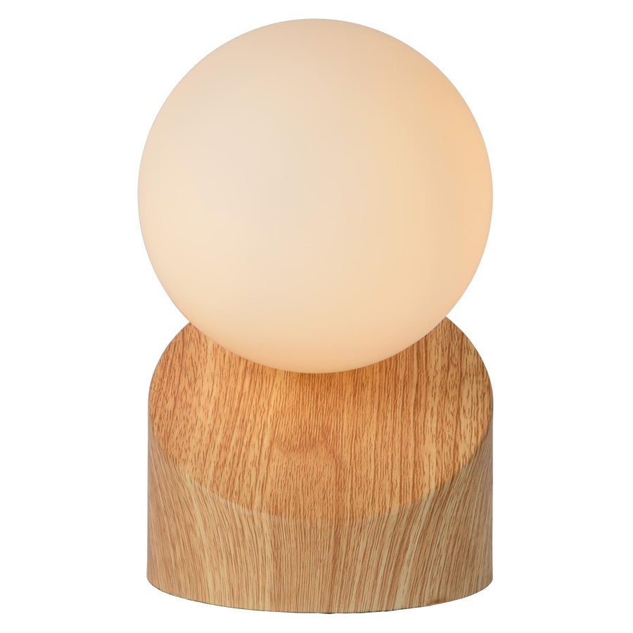 Lucide LEN tafellamp Ø 10 cm, G9, lichte houtlook