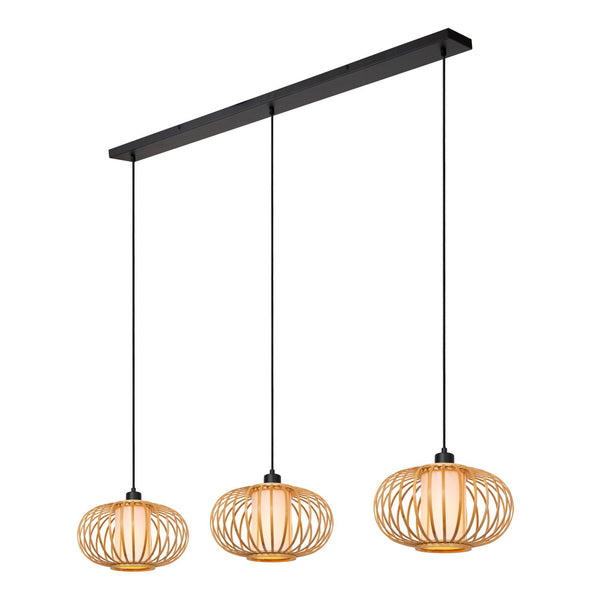 Lucide THULINE hanglamp 3 × E27, lichte houtlook