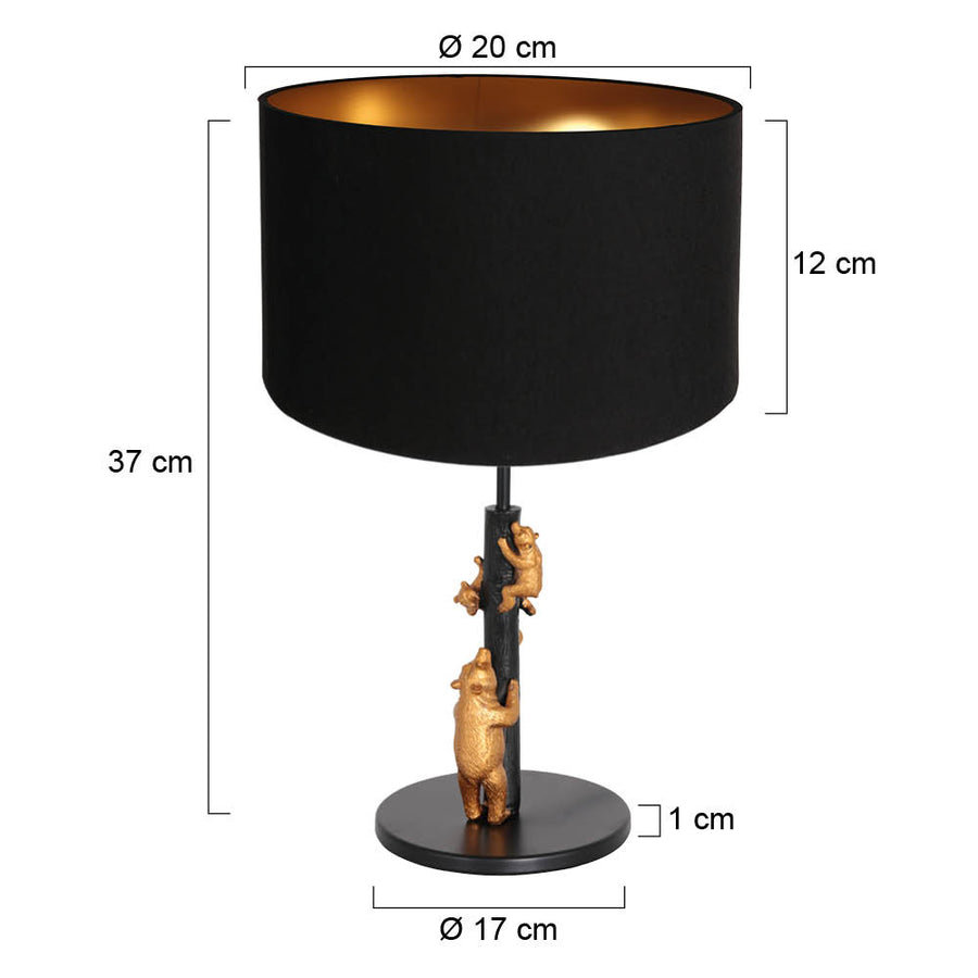 Tafellamp animaux 7203zw - elegant accent met zwart en goud