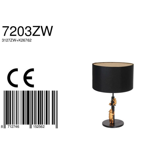 Tafellamp animaux 7203zw - elegant accent met zwart en goud