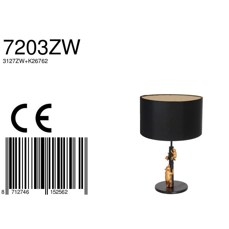 Tafellamp animaux 7203zw - elegant accent met zwart en goud