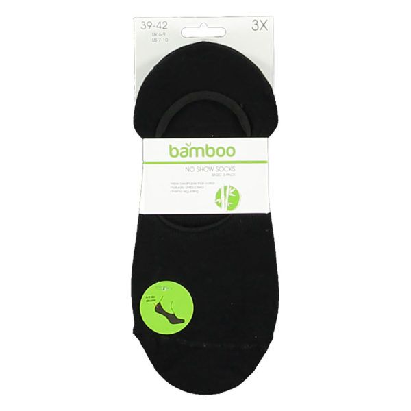 Apollo adults bamboo basic no-show socks 3-pack