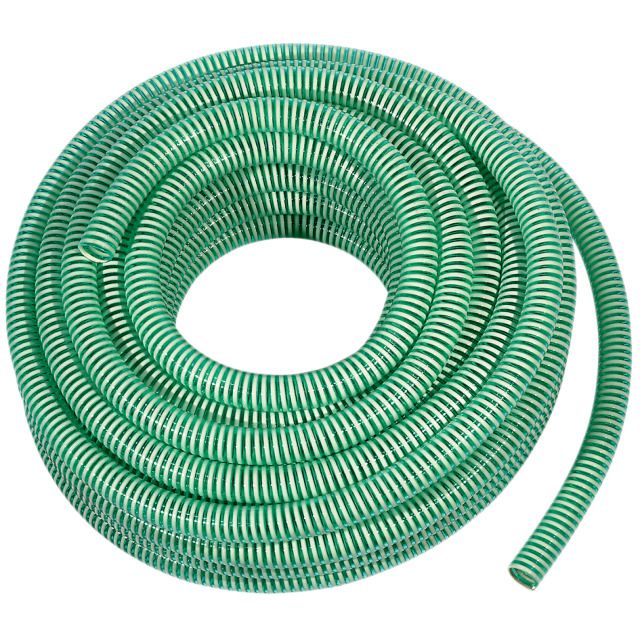 Spiraalzuigslang 1'' groen-wit p/m