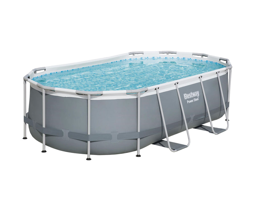 Bestway zwembad power steel set ovaal grijs 427