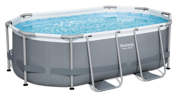 Bestway zwembad power steel set ovaal grijs 305