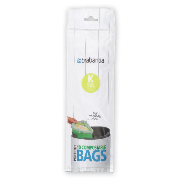 Afvalzak composteerbaar PerfectFit K, voor bio-bak van Touch Bin Recycle 10 stuks