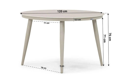 Coco Vienna dining tuintafel 120 cm Ø sand