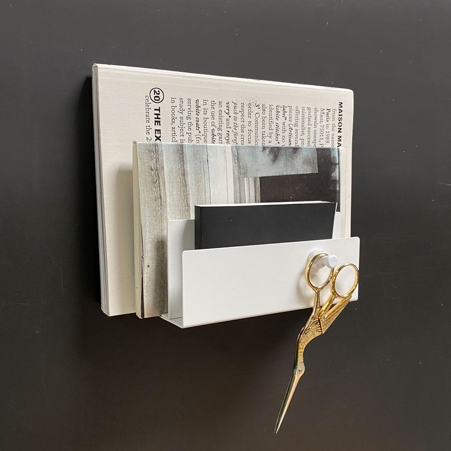 Magnetic magazine holder - white