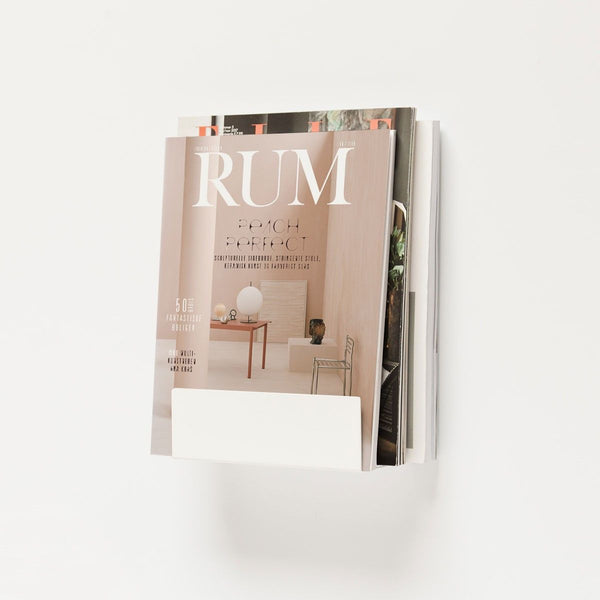 Magnetic magazine holder - white