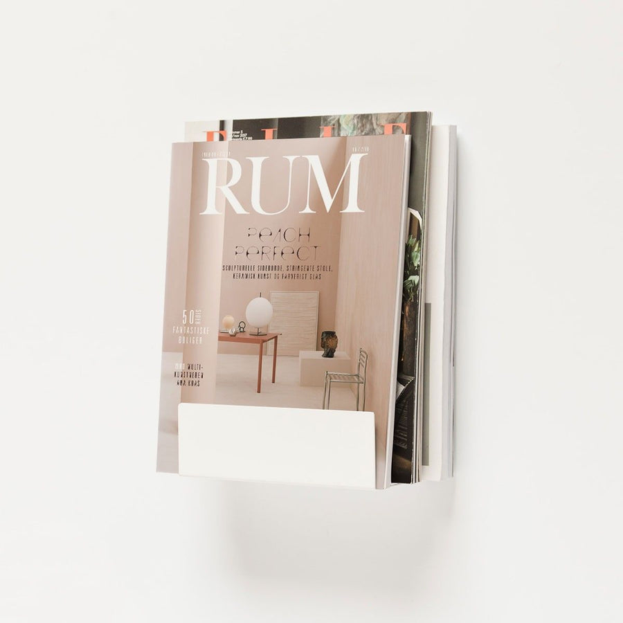 Magnetic magazine holder - white